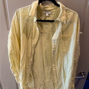 Topshop Light Yellow Textured women's Shirt